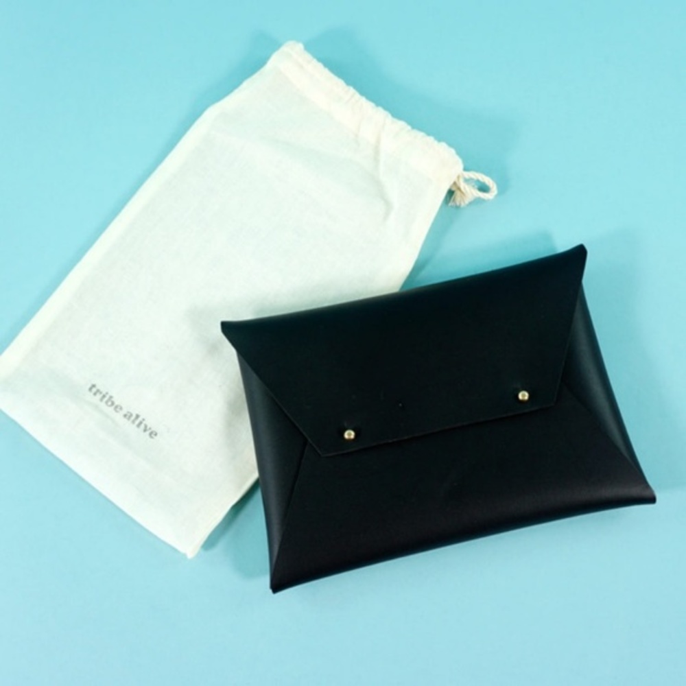 Tribe Alive Black Leather Clutch - Picture 6 of 6